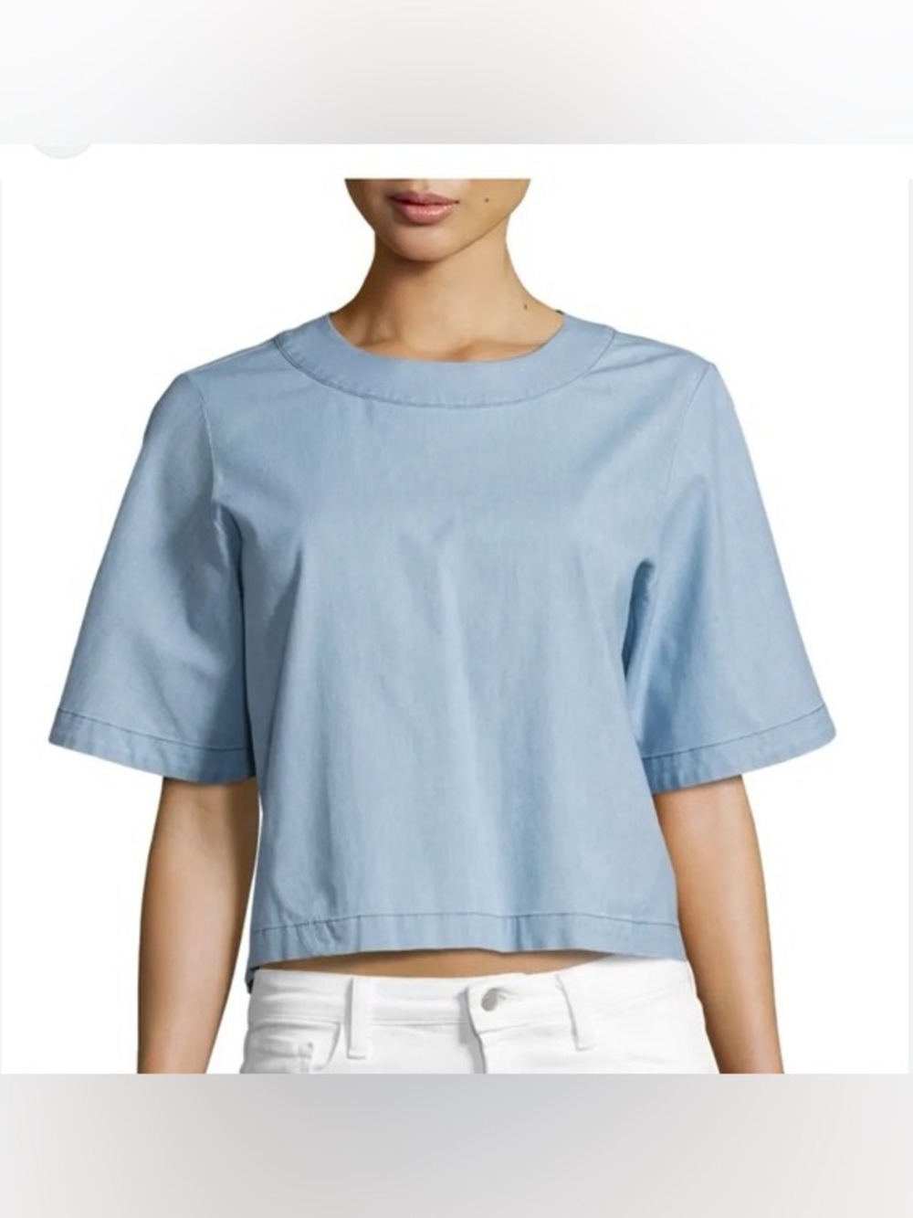 J Brand Archer Short Sleeve Chambray Top